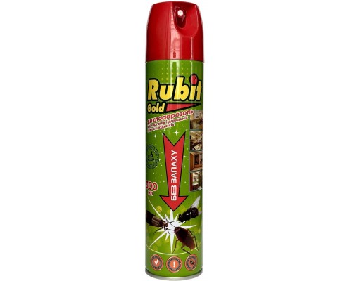 Аэрозоль от бытовых насекомых Rubit Gold 300 мл.